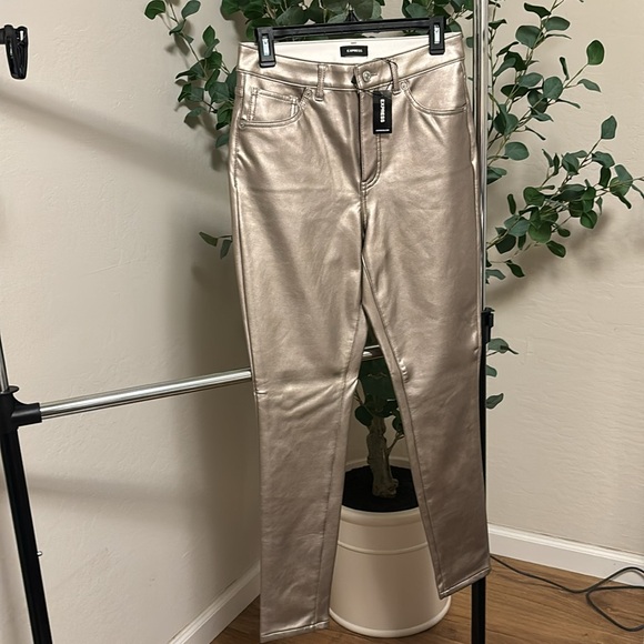 Express High Rise champagne pants - Picture 2 of 4